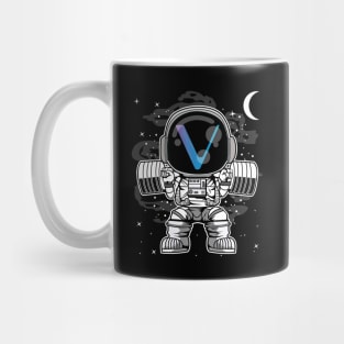 Astronaut Lifting Vechain VET Coin To The Moon Crypto Token Cryptocurrency Blockchain Wallet Birthday Gift For Men Women Kids Mug